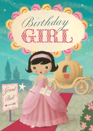 Cinderella Birthday Girl Greeting Card by Stephen Mackey